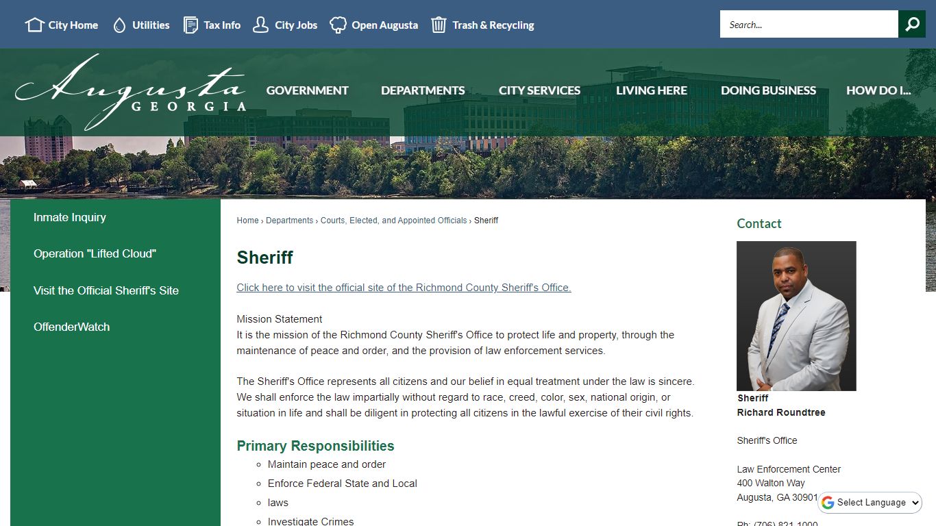 Sheriff | Augusta, GA - Official Website